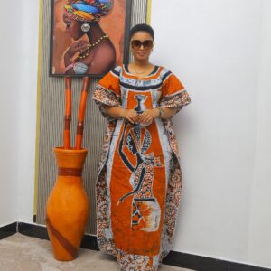 orange african print